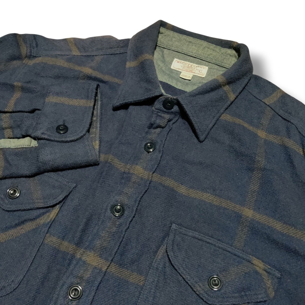 Wallace Barnes J Crew Chore Overshirt Thick Shacket Mens XL Plaid Flannel *Flaw